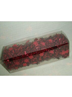 9' Red Tinsel Garland Stars Mini Trim Christmas Tree Wedding Table Decor Target